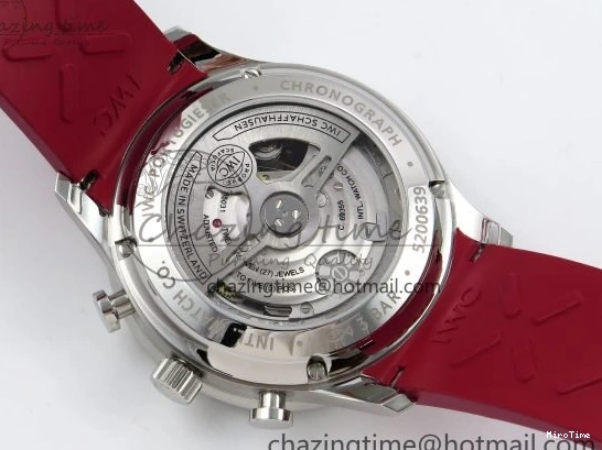 MIROTIME 0311 Reliable Portuguese Chrono IW3716 Z+F 1:1 Best Edition Red Dial on Red Rubber Strap A 7015